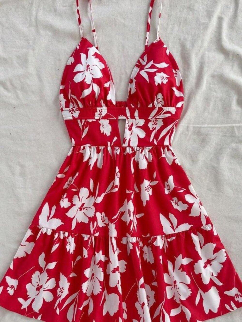 Red Floral Mini Dress (Size XS) Women's *Brand NEW